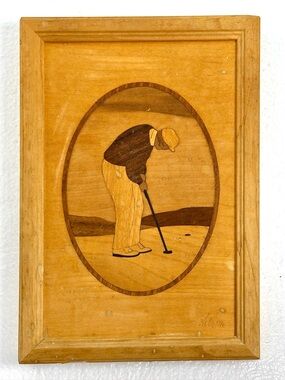 Hudson River Inlay Man Putter Golfer Wall Frame